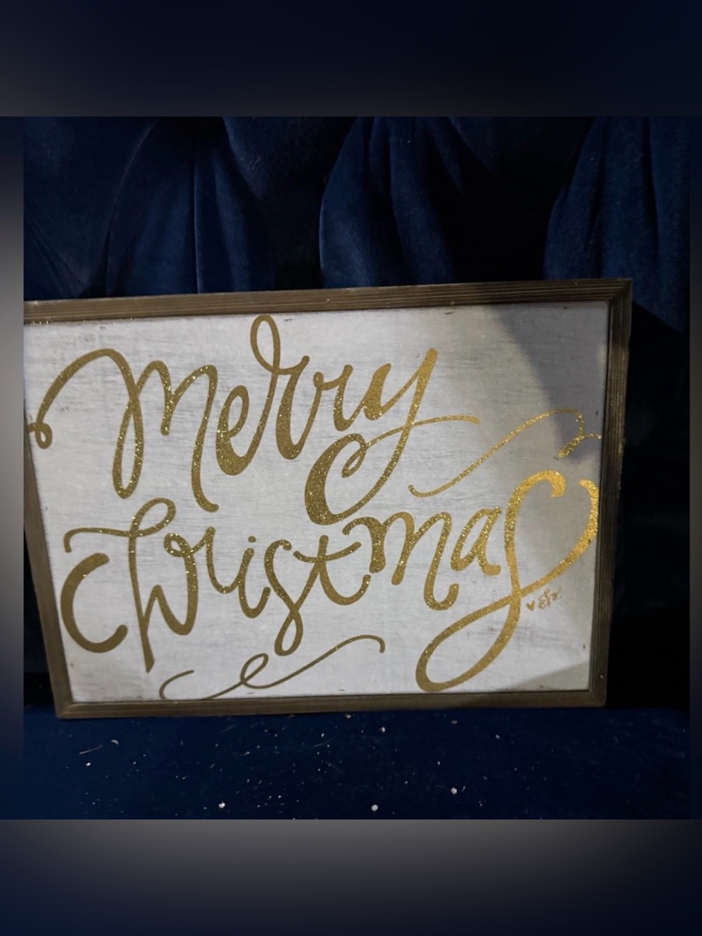 Gold and White Merry Christmas Sign